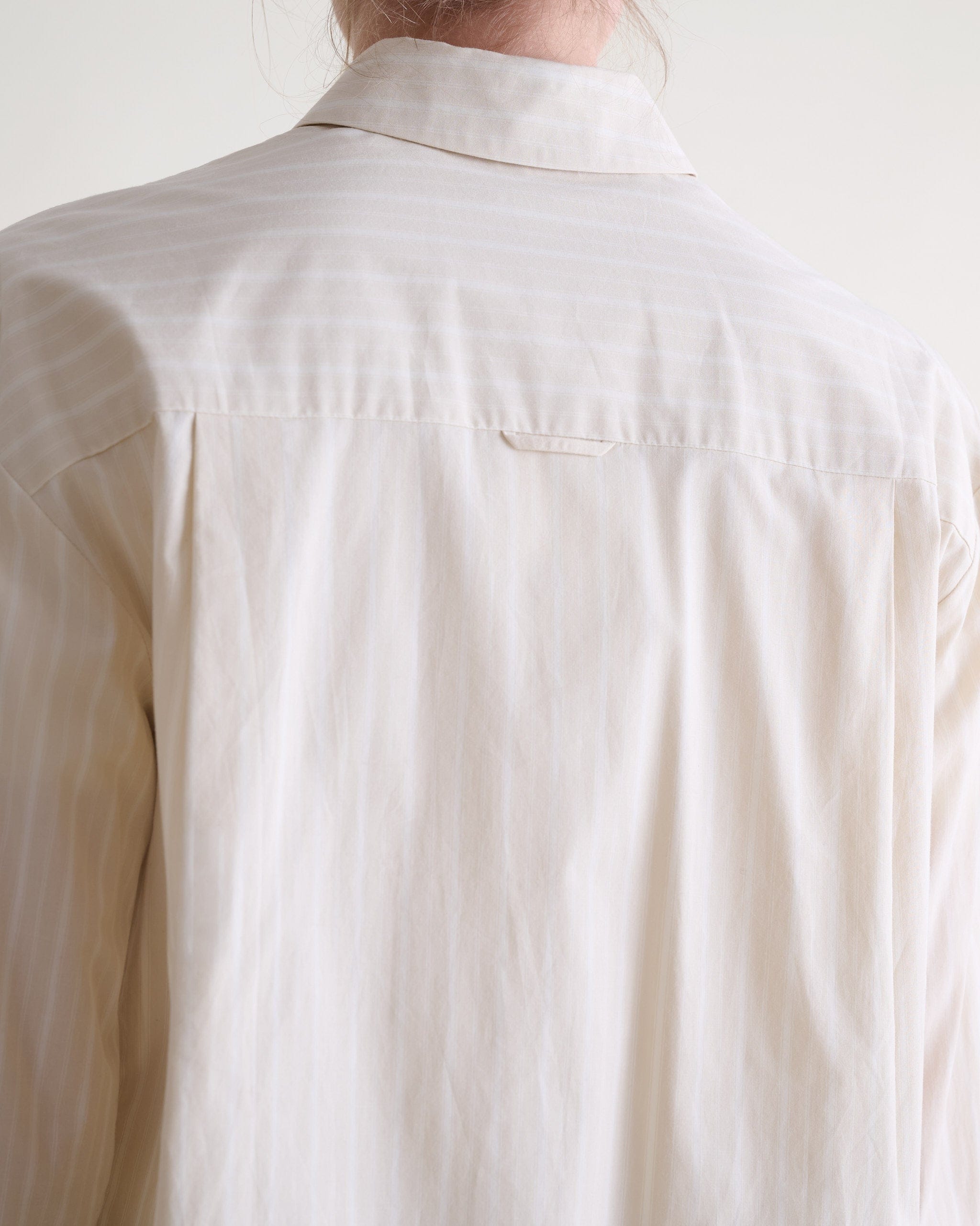 Organic Cotton Oversized Poplin Shirt - Putty Stripe