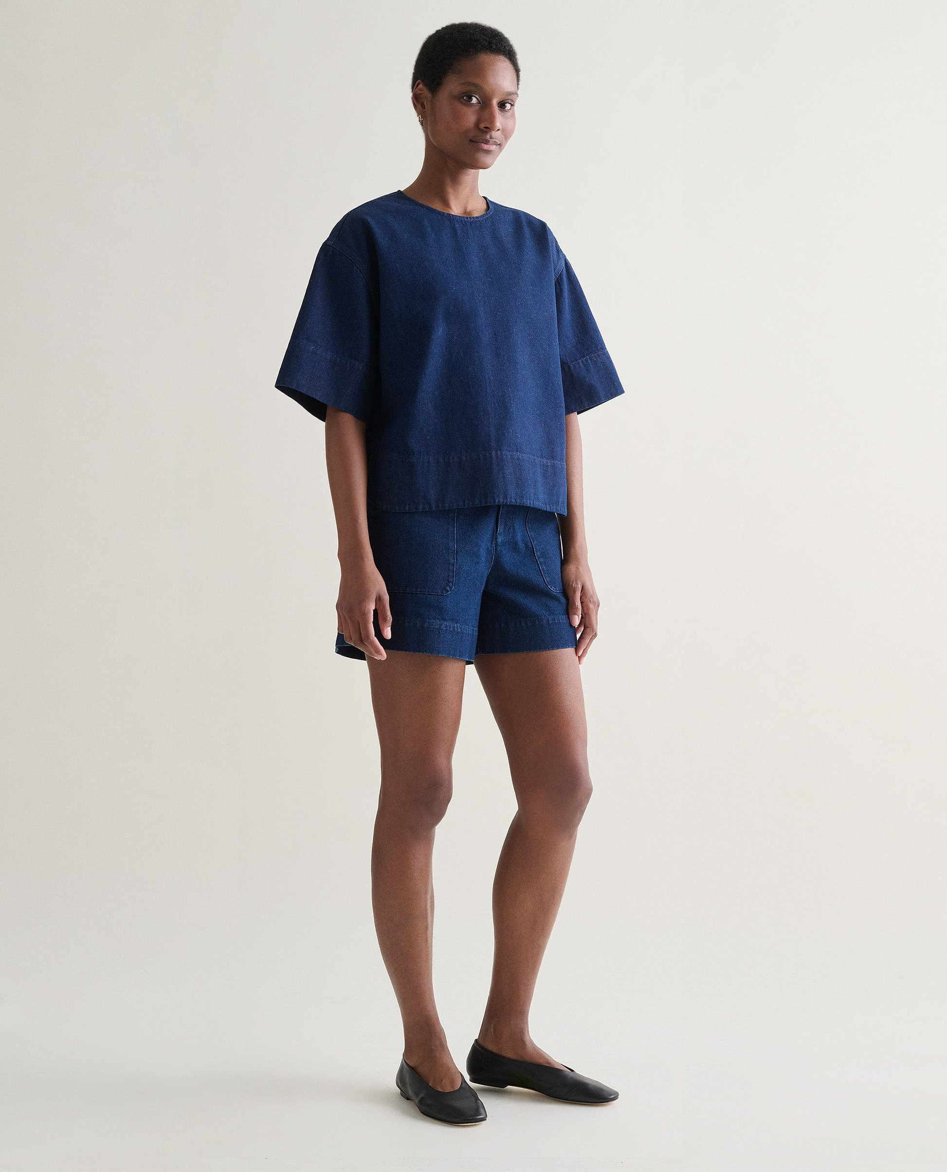 Women's Organic Denim Shorts - Indigo