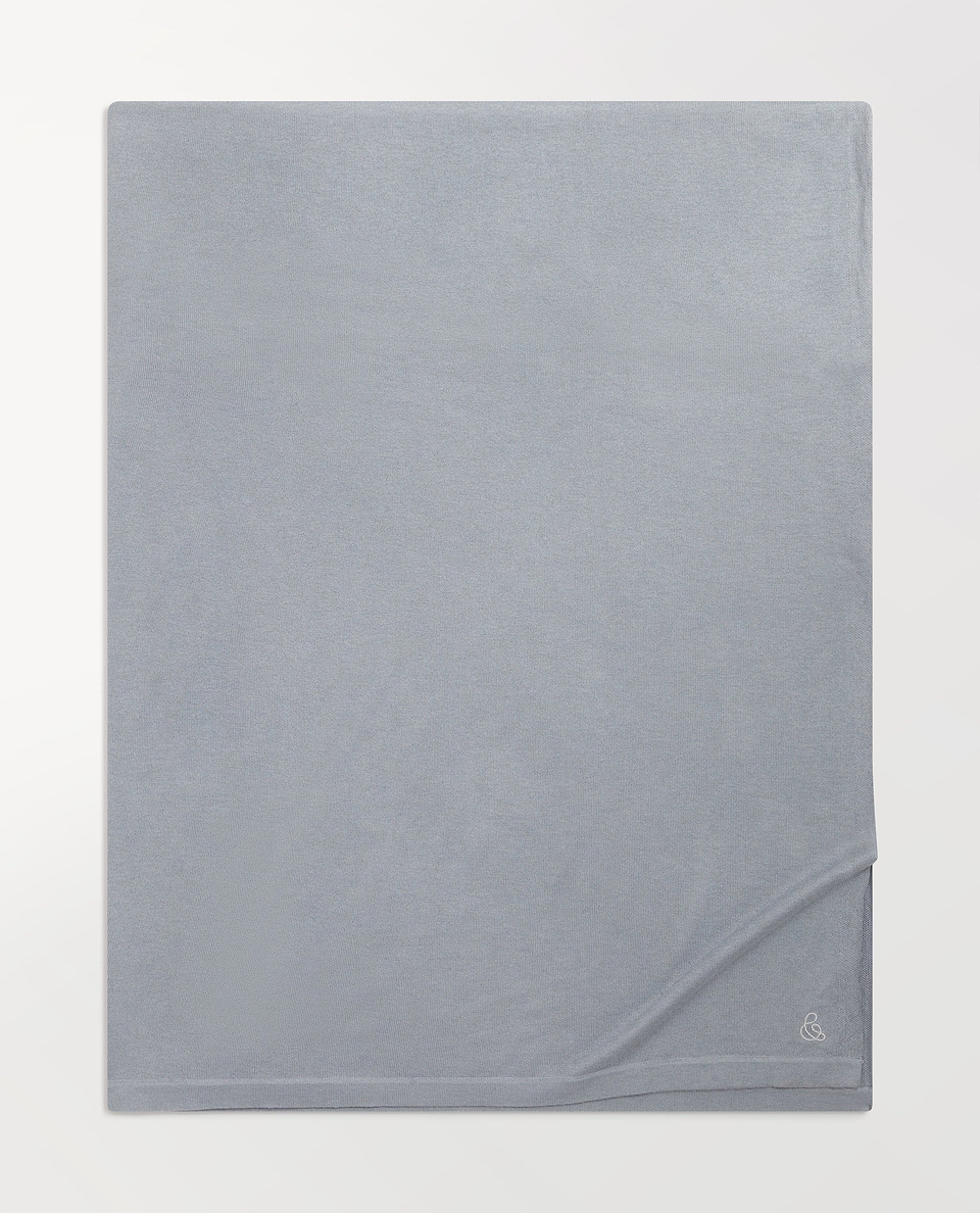 Oversized Silk-Cashmere Wrap - Ash Blue