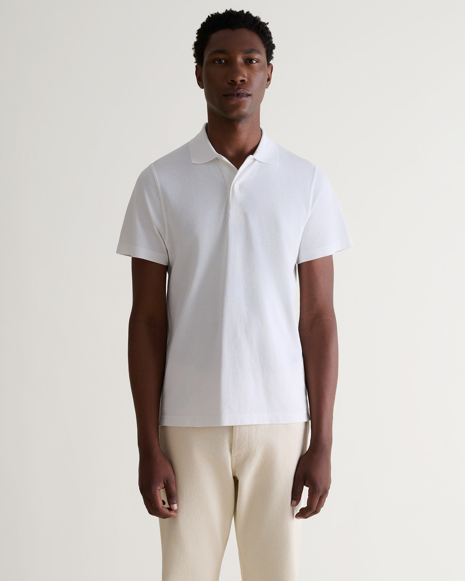 Pique Polo Shirt - White