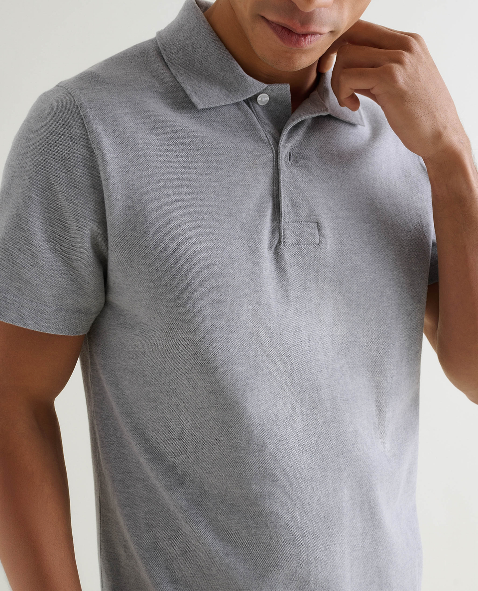 Pique Polo Shirt - Grey