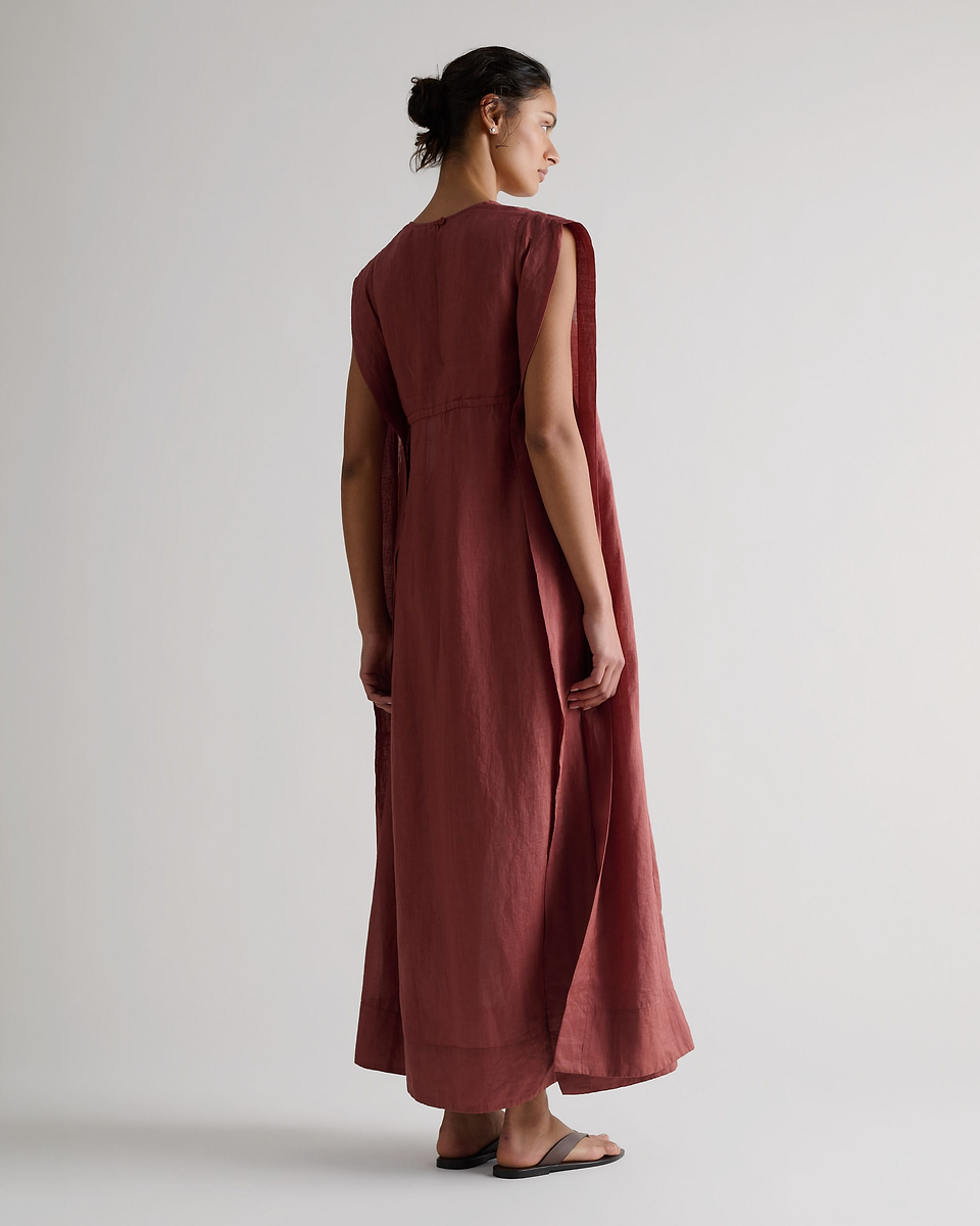 Women's Ramie Gauze Aegean Dress - Deep Clay