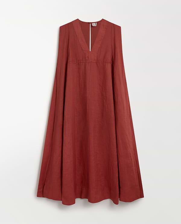 Women's Ramie Gauze Aegean Dress - Deep Clay