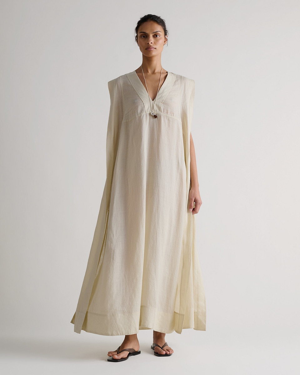 Women's Ramie Gauze Aegean Dress - Shell