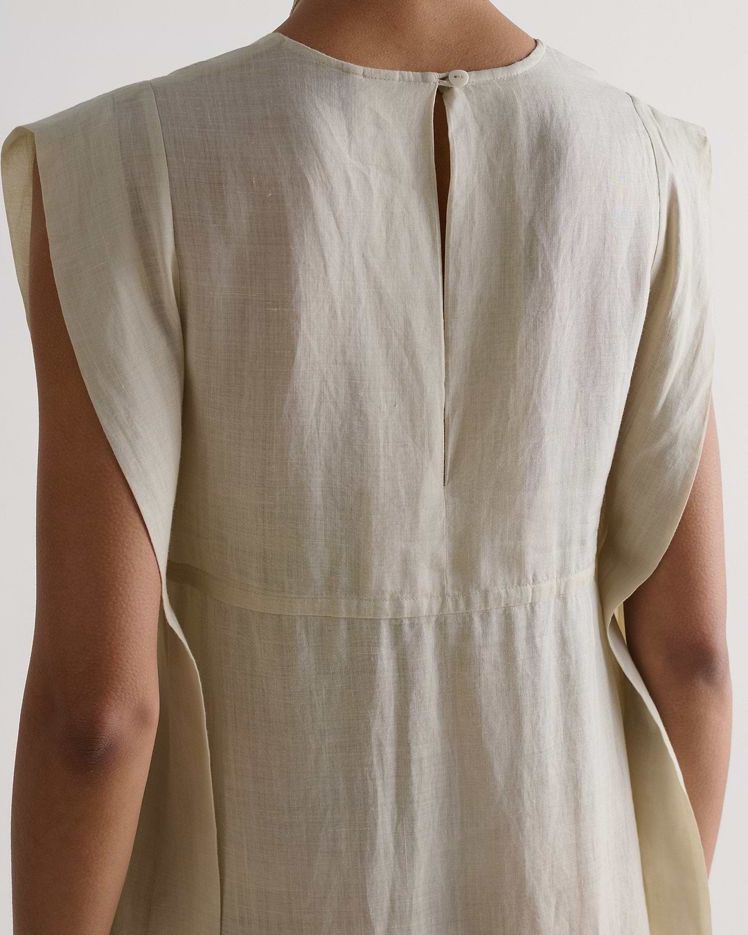 Women's Ramie Gauze Aegean Dress - Shell