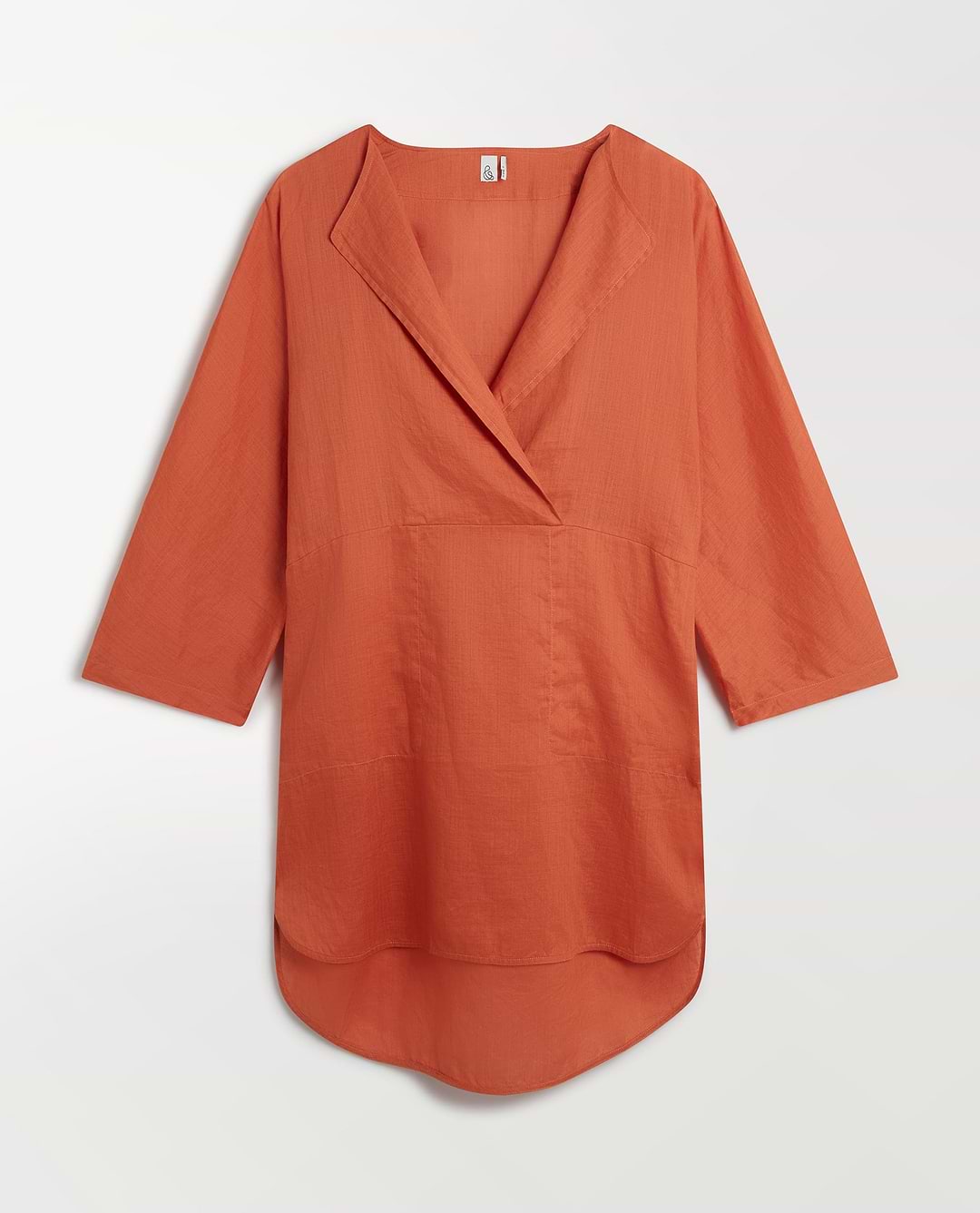 Women's Ramie Gauze Tunic Dress - Rust