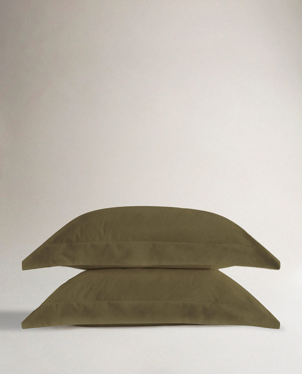 Relaxed & Refined Linen Oxford Pillowcase Set - Olive
