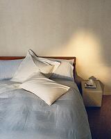 Crisp & Cool Organic Cotton Duvet Set - Blue Stripe Ticking