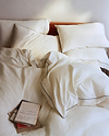 Crisp & Cool Organic Cotton Duvet Set - Buttermilk Black Piping