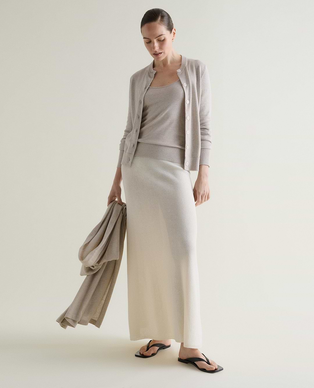 Silk-Cotton Cardigan - Drift