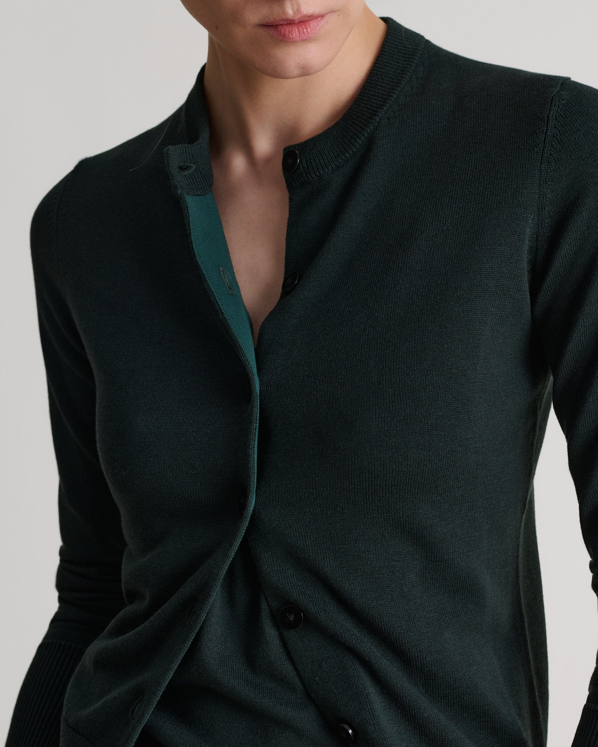 Silk-Cotton Cardigan - Kelp
