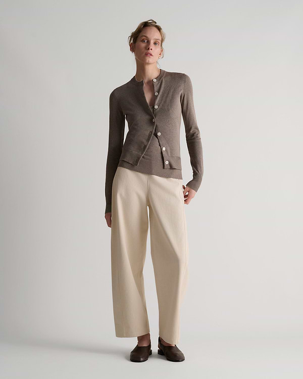 Silk-Cotton Cardigan - Mole