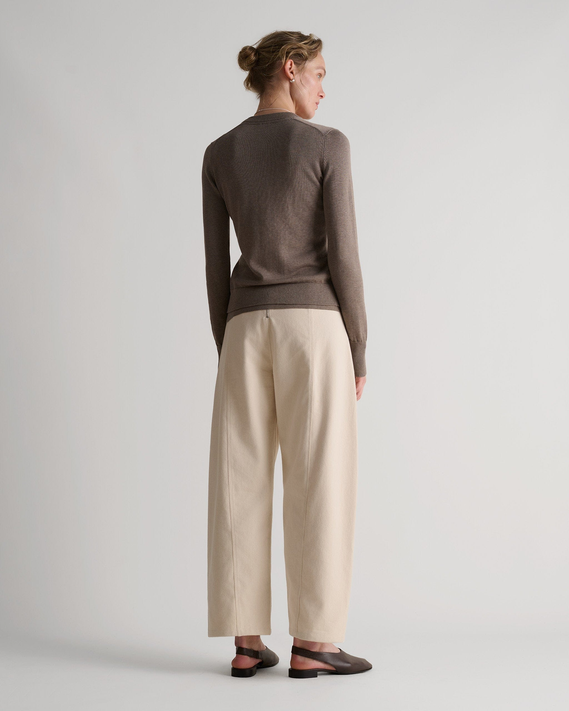 Silk-Cotton Cardigan - Mole