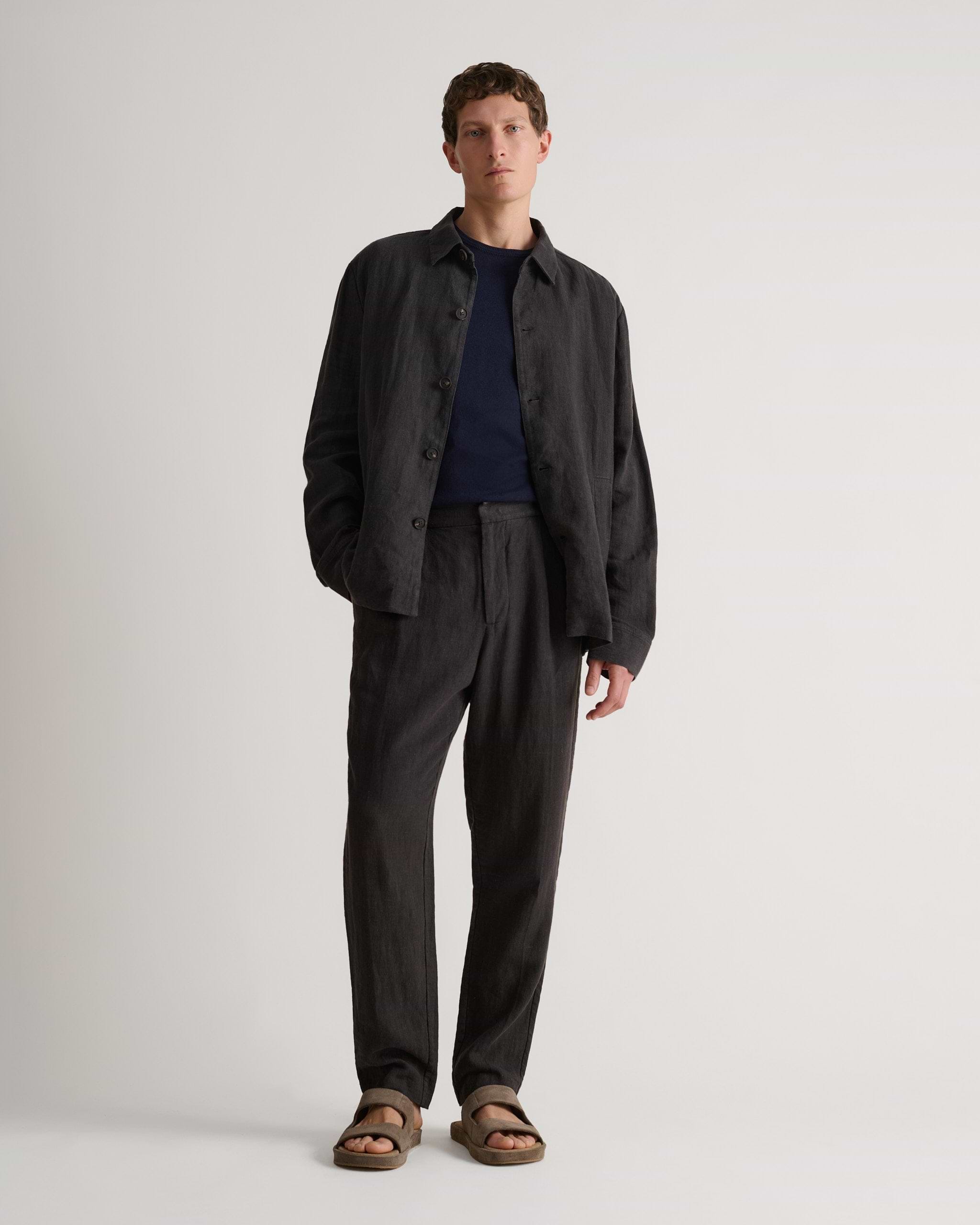Men's Silk-Cotton Fine Knit T-shirt - Indigo