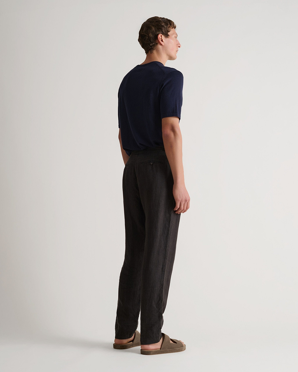 Men's Silk-Cotton Fine Knit T-shirt - Indigo