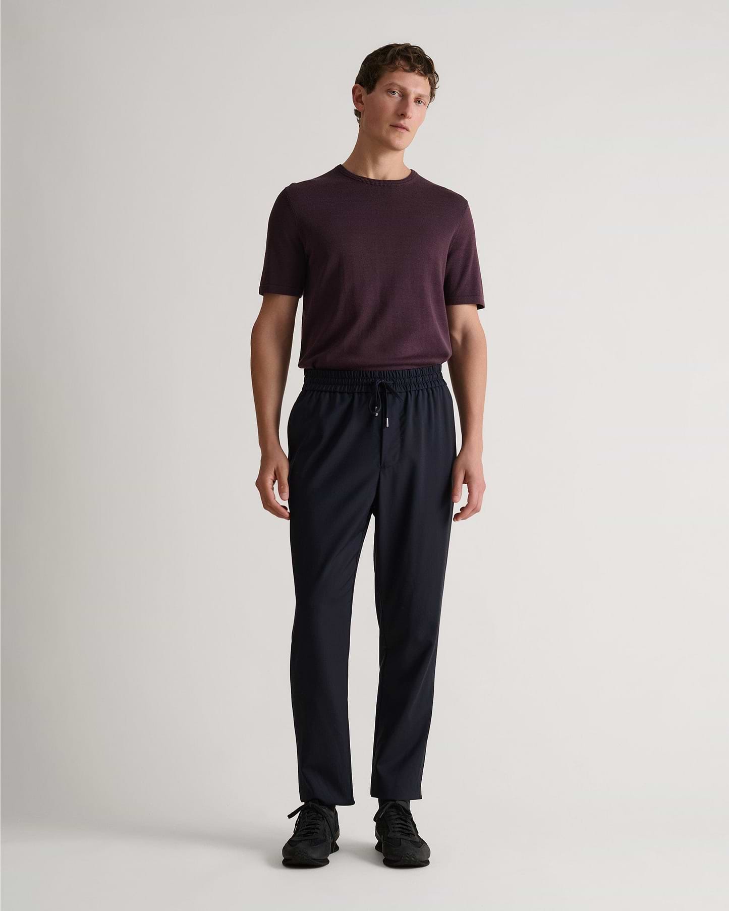 Men's Silk-Cotton Fine Knit T-shirt - Umber