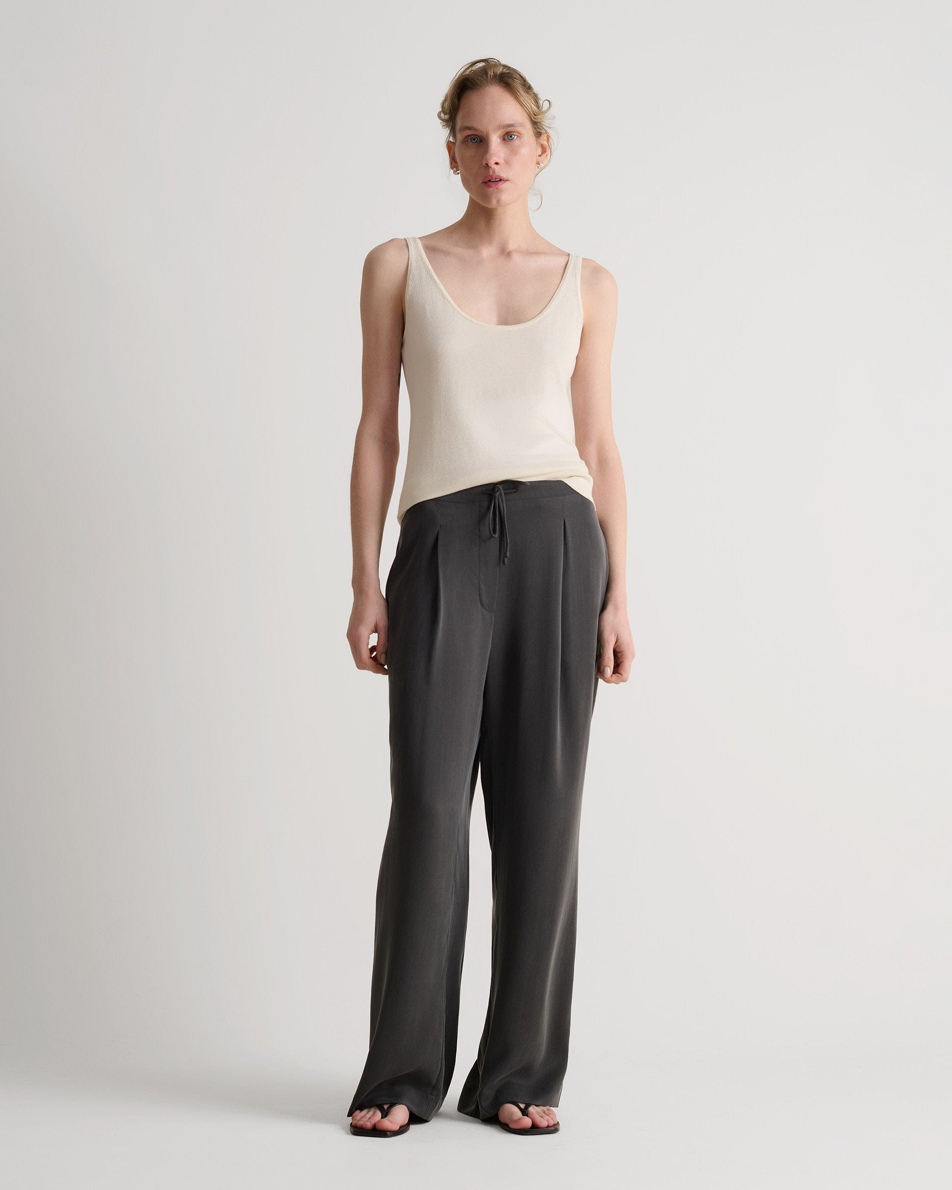 Women's Silk-Cotton Vest - Buttermilk