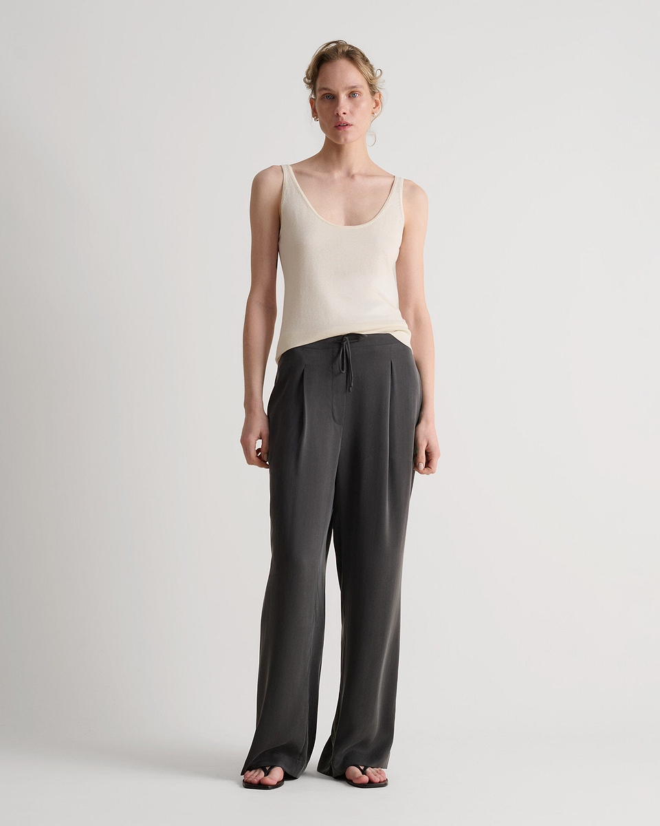 Women's Silk-Cotton Vest - Buttermilk