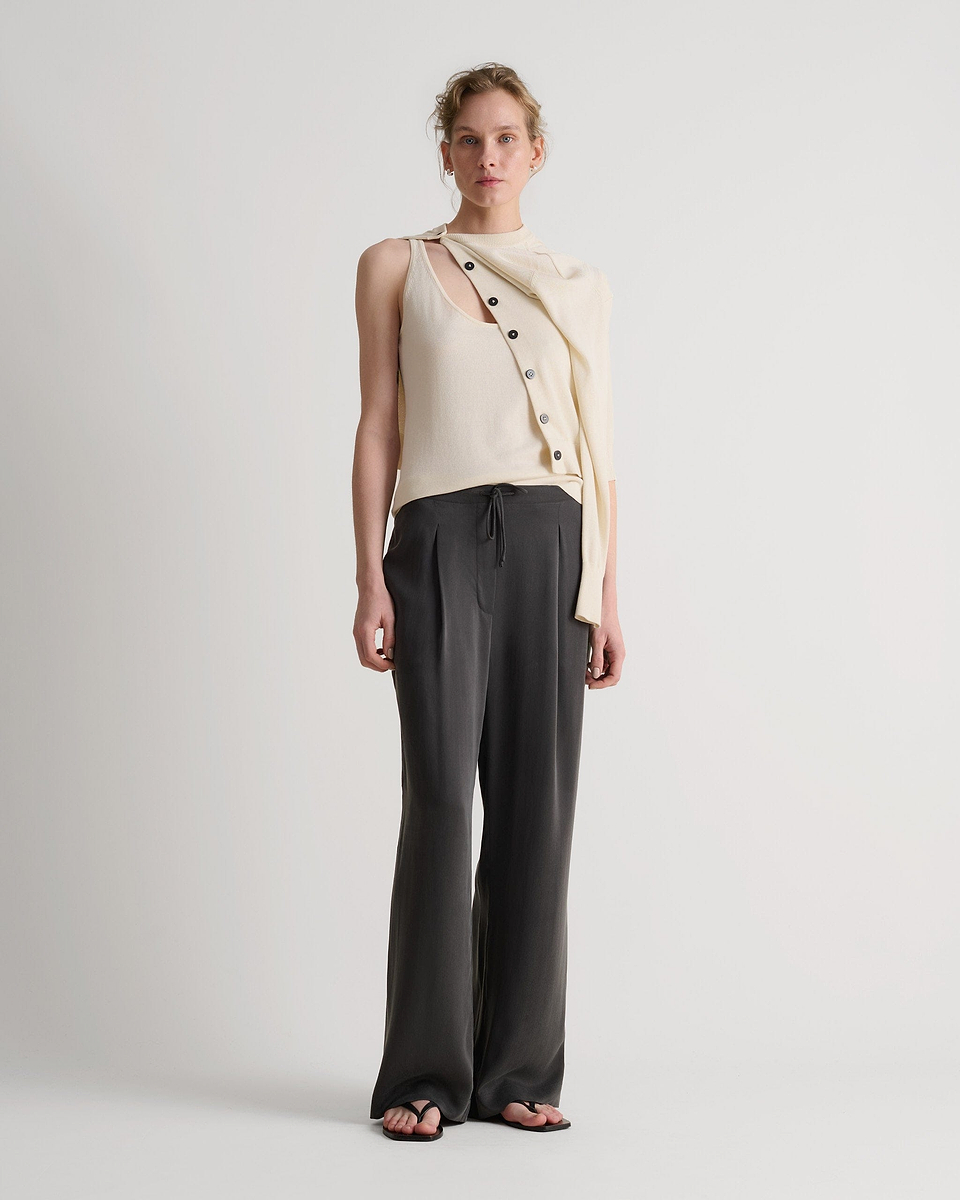 Women's Silk-Cotton Vest - Buttermilk
