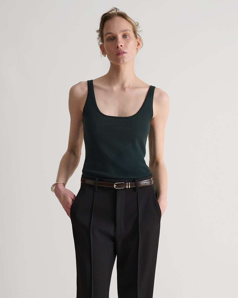 Women's Silk-Cotton Vest - Kelp