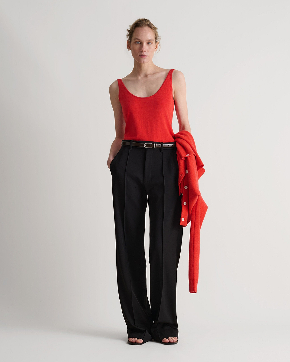 Women's Silk-Cotton Vest - Poppy