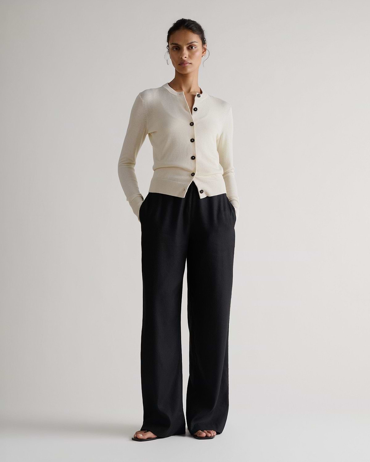 Silk-Cotton Cardigan - Buttermilk