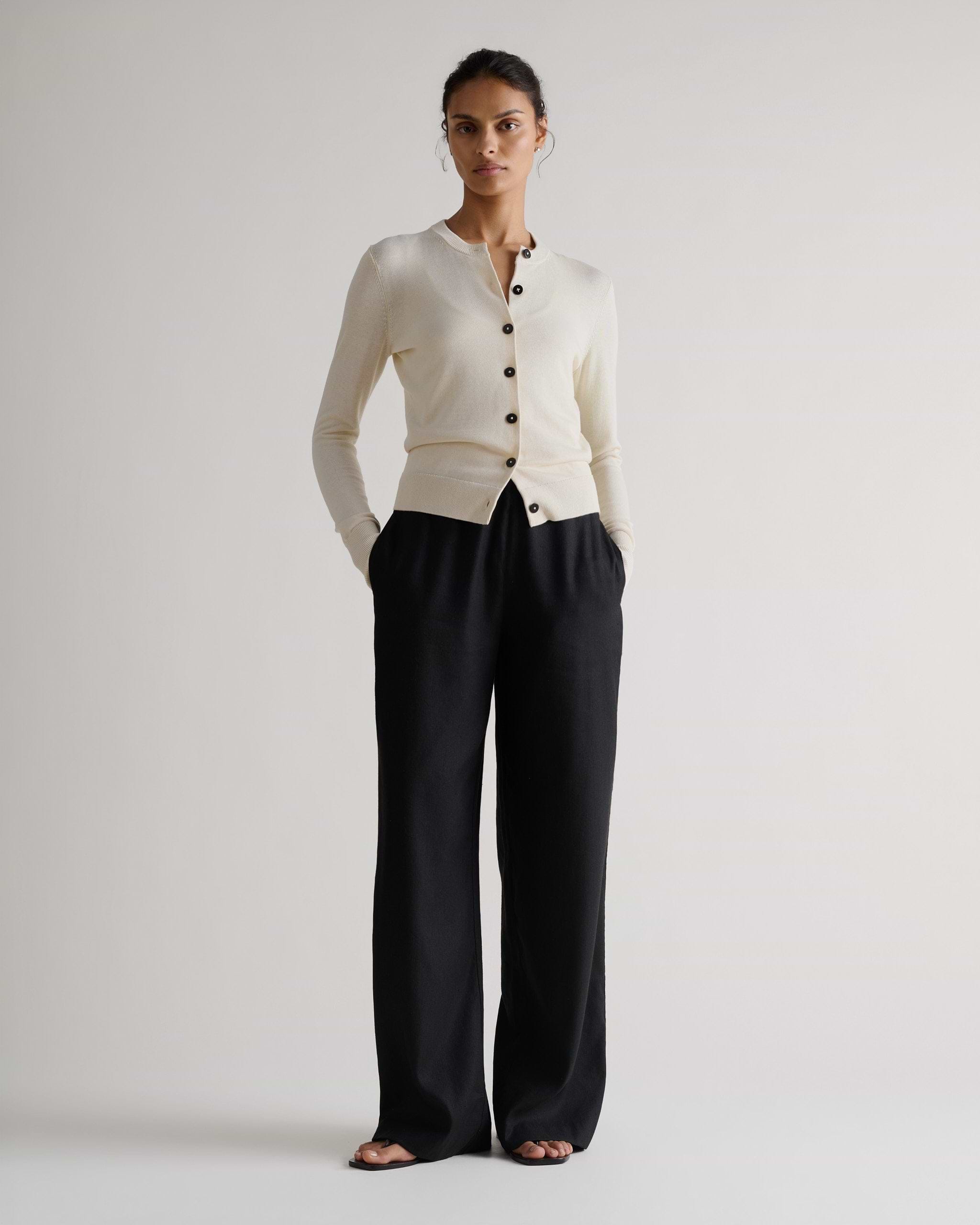Silk-Cotton Cardigan - Buttermilk