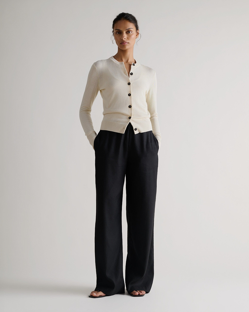 Silk-Cotton Cardigan - Buttermilk