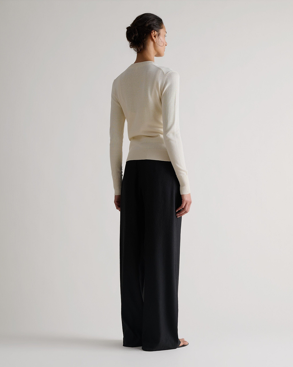 Silk-Cotton Cardigan - Buttermilk