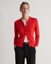 Silk-Cotton Cardigan - Poppy