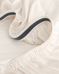 Soft & Smooth Cotton Sateen Fitted Sheet - Buttermilk Stripe