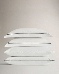 The Soft & Smooth Cotton Pillowcase Bundle (Set of 4) - White Navy Piping