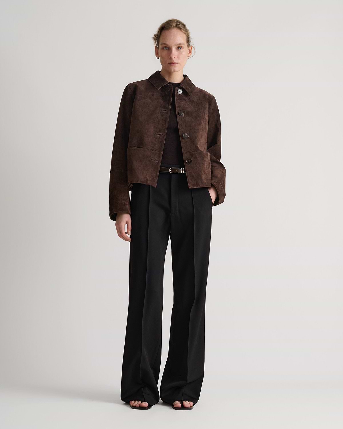 Women's Suede Jacket - Chocolate