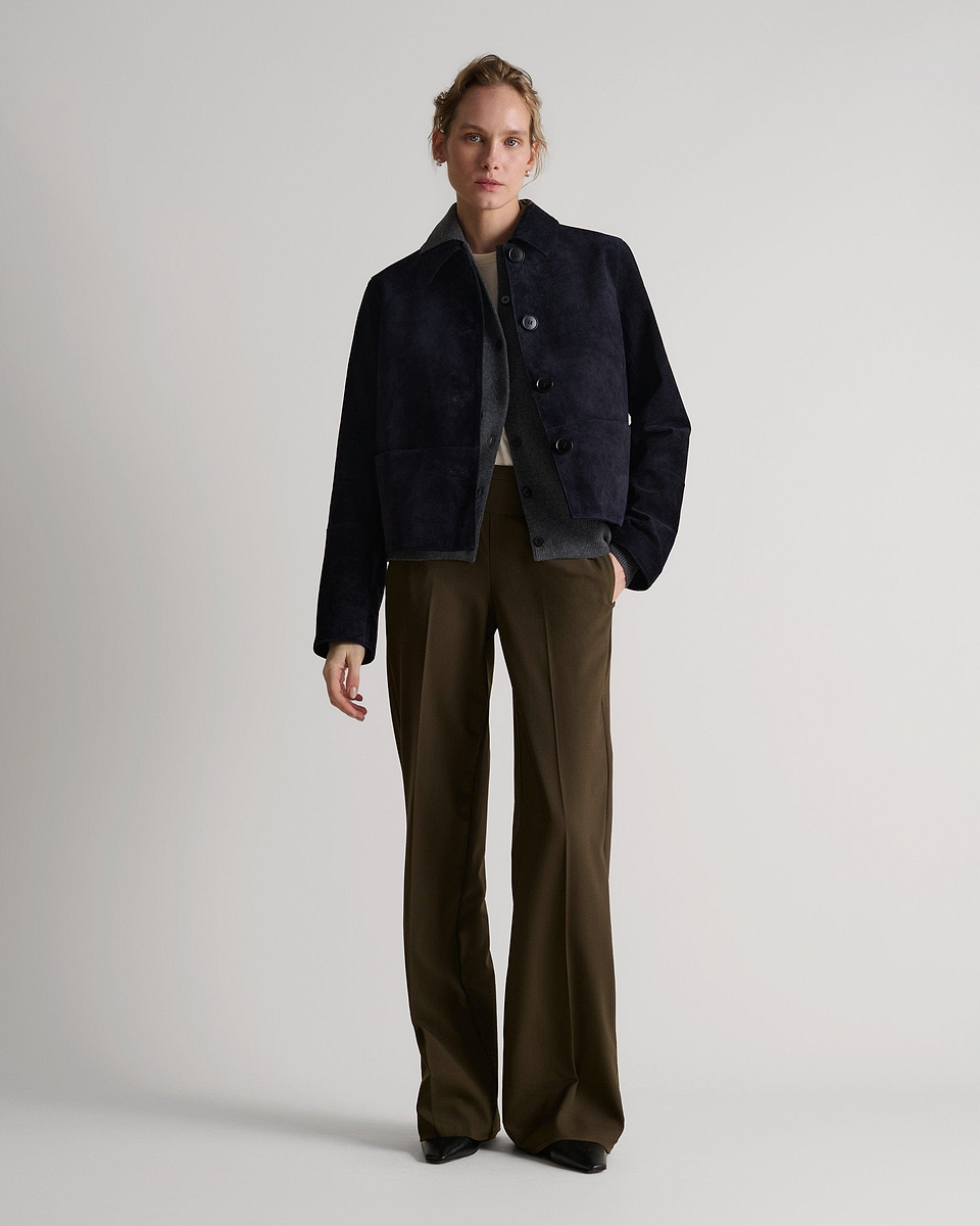 Women's Suede Jacket - Navy