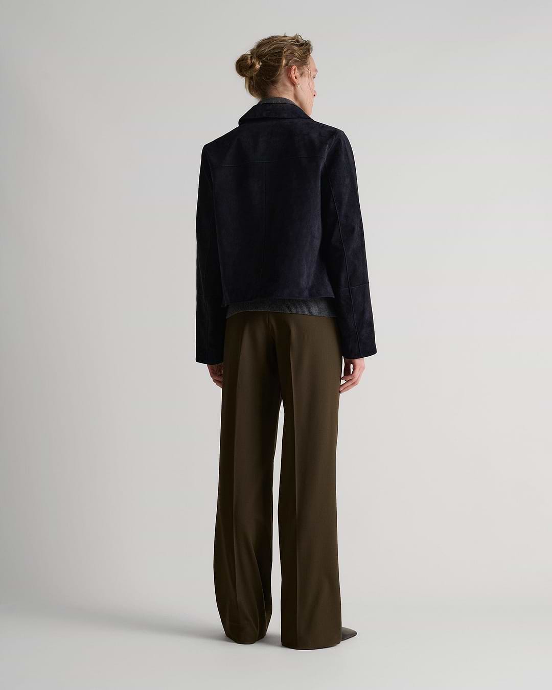 Women's Suede Jacket - Navy