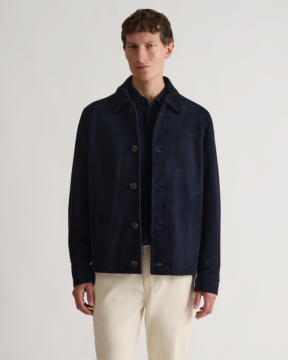 Men's Suede Jacket - Indigo
