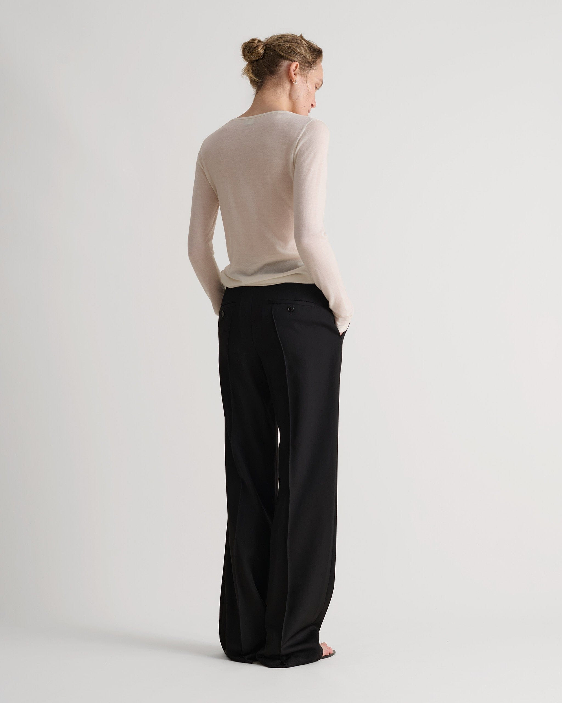 Women's Superfine Merino Button-Front Top - Buttermilk