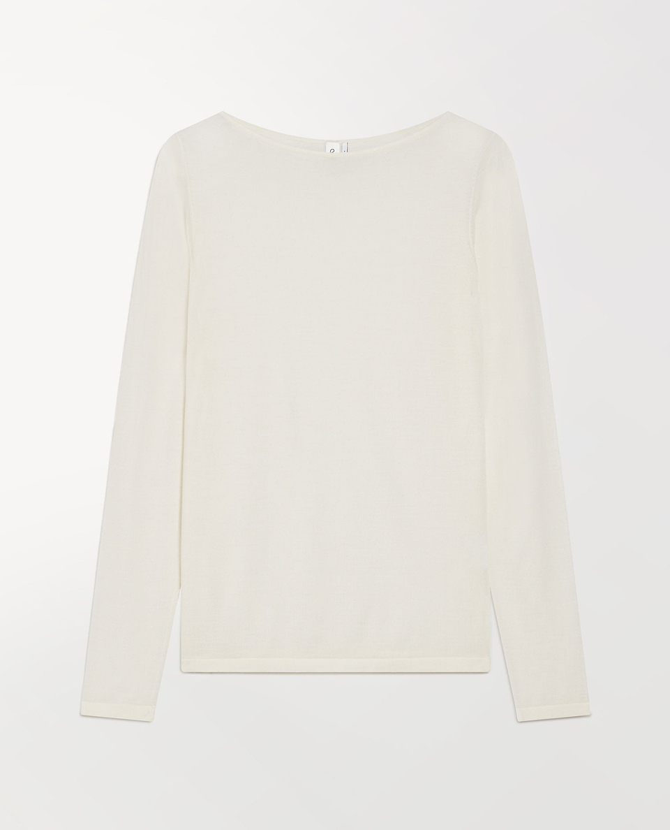 Women's Superfine Merino Straight Neck Jumper - Buttermilk