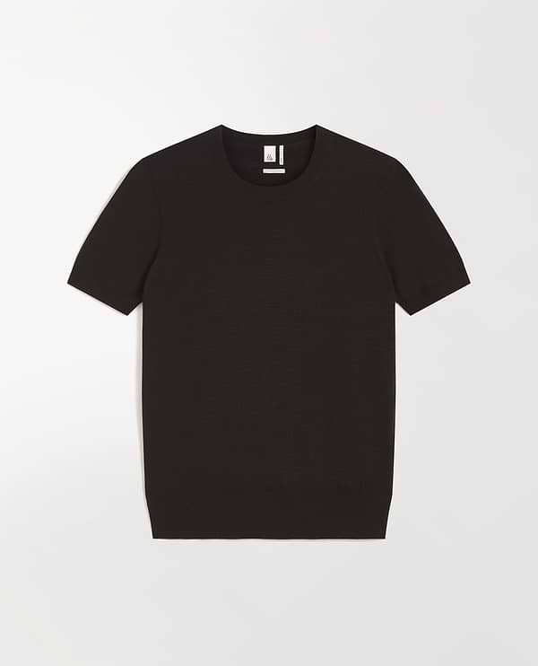 Women's Superfine Merino Wool Knitted T-shirt - Black