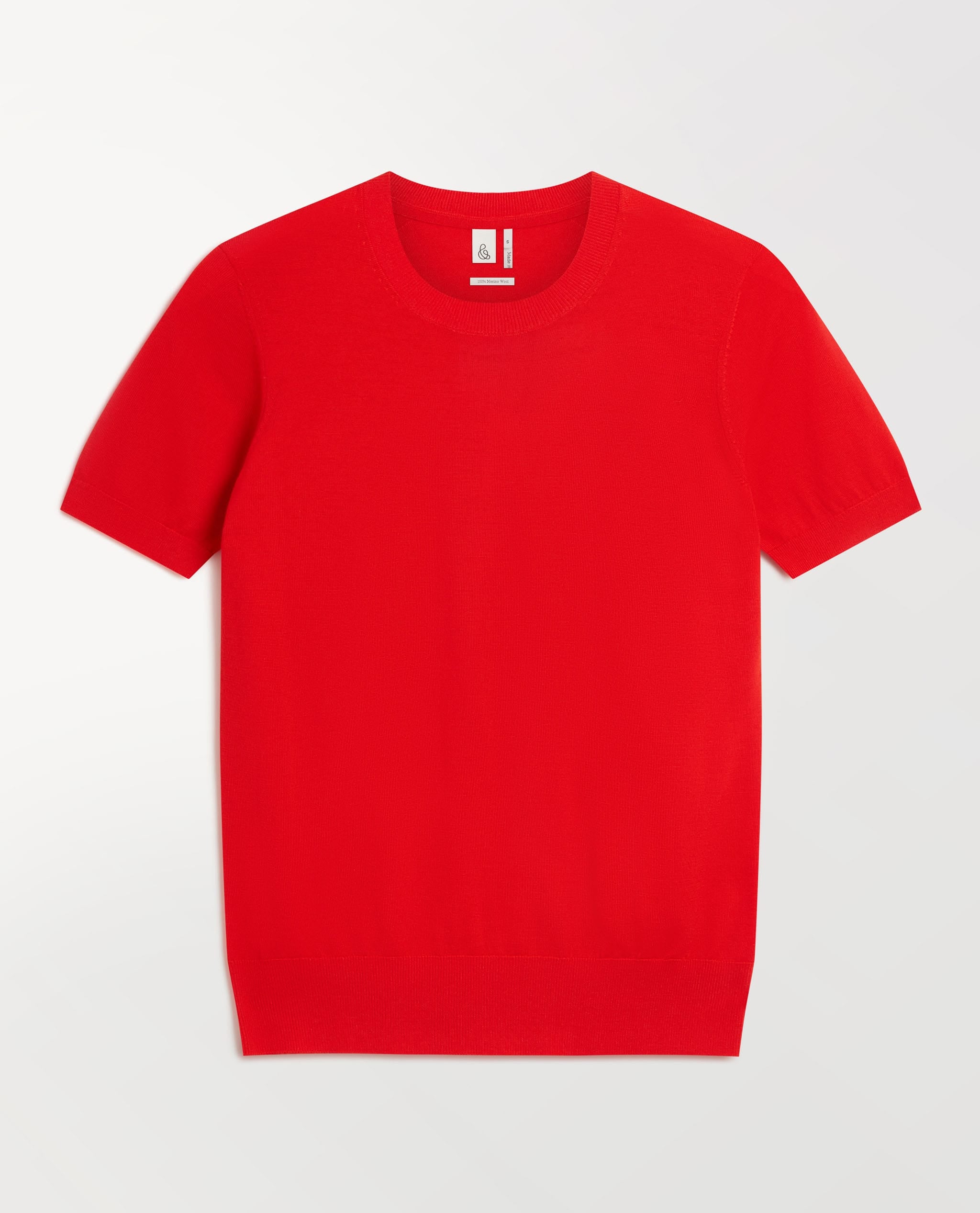 Women's Superfine Merino Wool Knitted T-shirt - Poppy