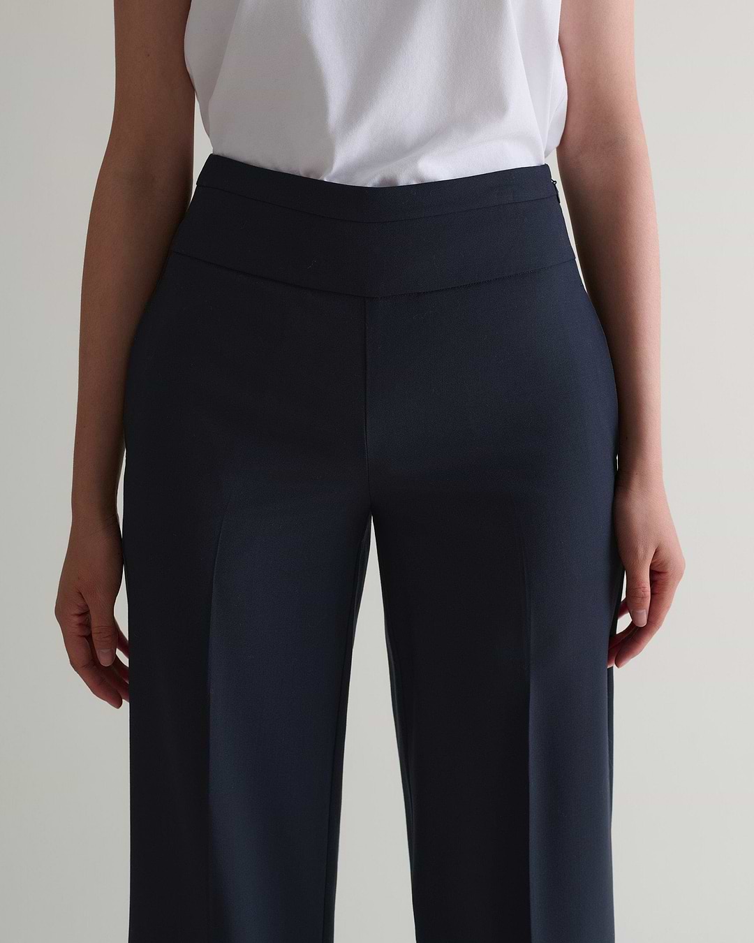 Women's Tropical Wool Wide Leg Trouser - Navy