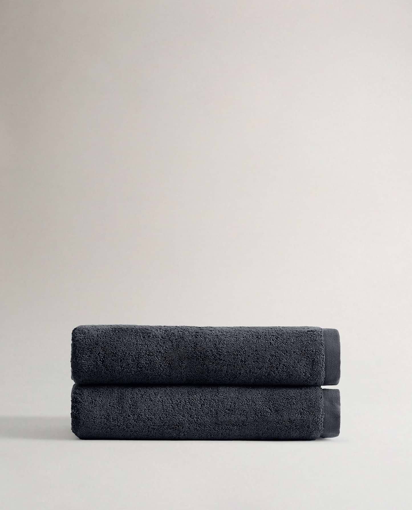 Rise & Fall Turkish cotton bath towels, pack of two, in charcoal