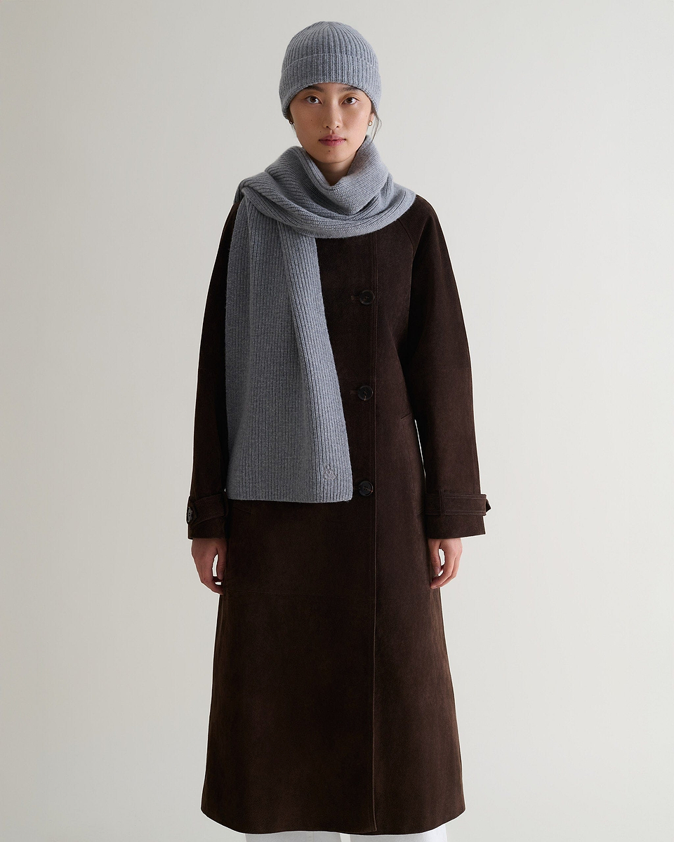 Suede Trench Coat - Chocolate-[colour]-[size]-Rise &amp; Fall