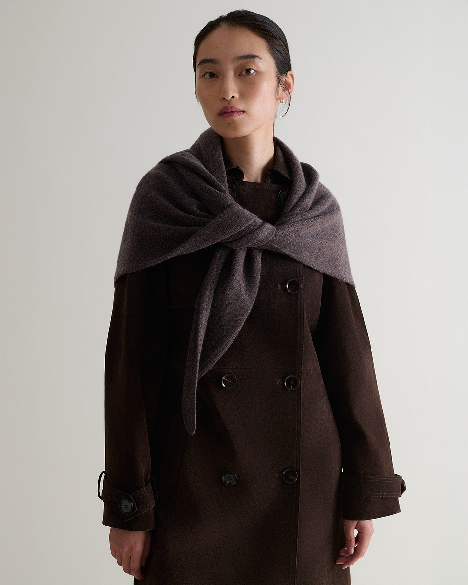 Suede Trench Coat - Chocolate-[colour]-[size]-Rise &amp; Fall