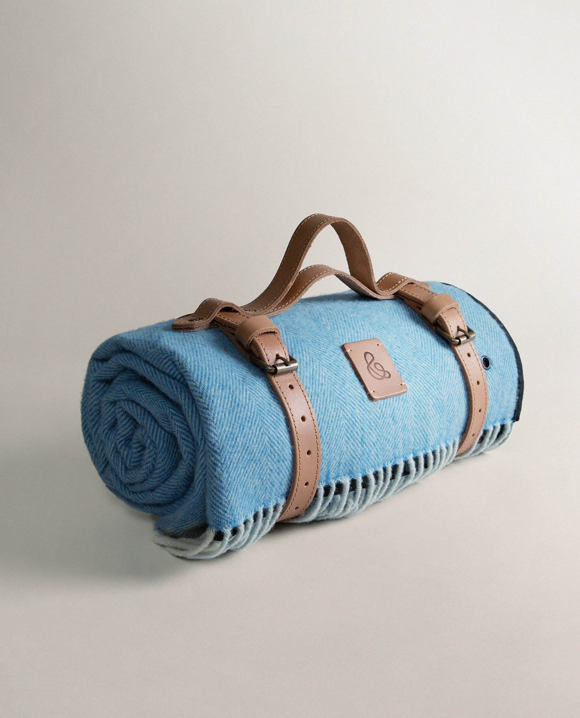 Merino Wool Waterproof Picnic Blanket - Rising Blue