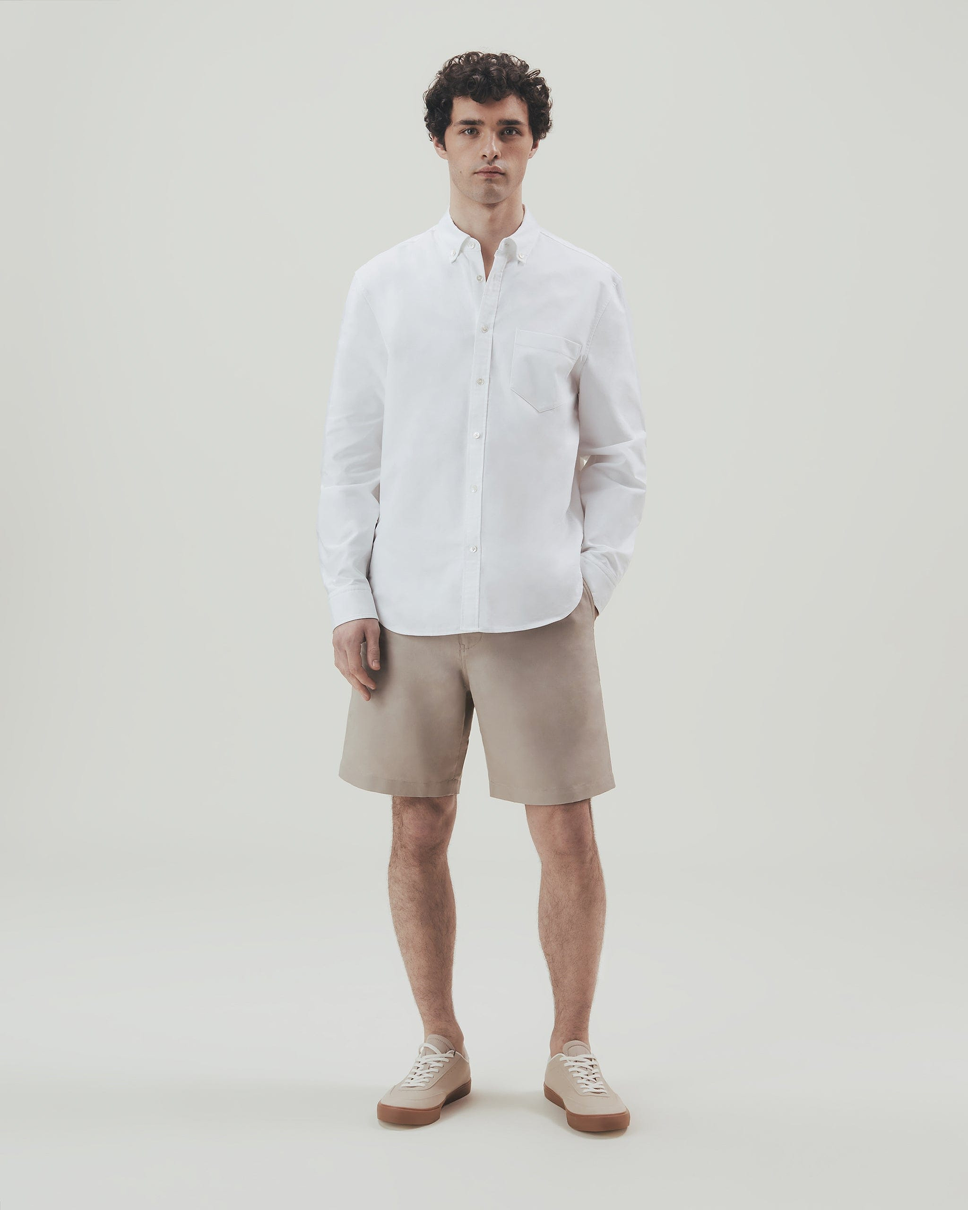 Men's French Linen Shorts - Stone