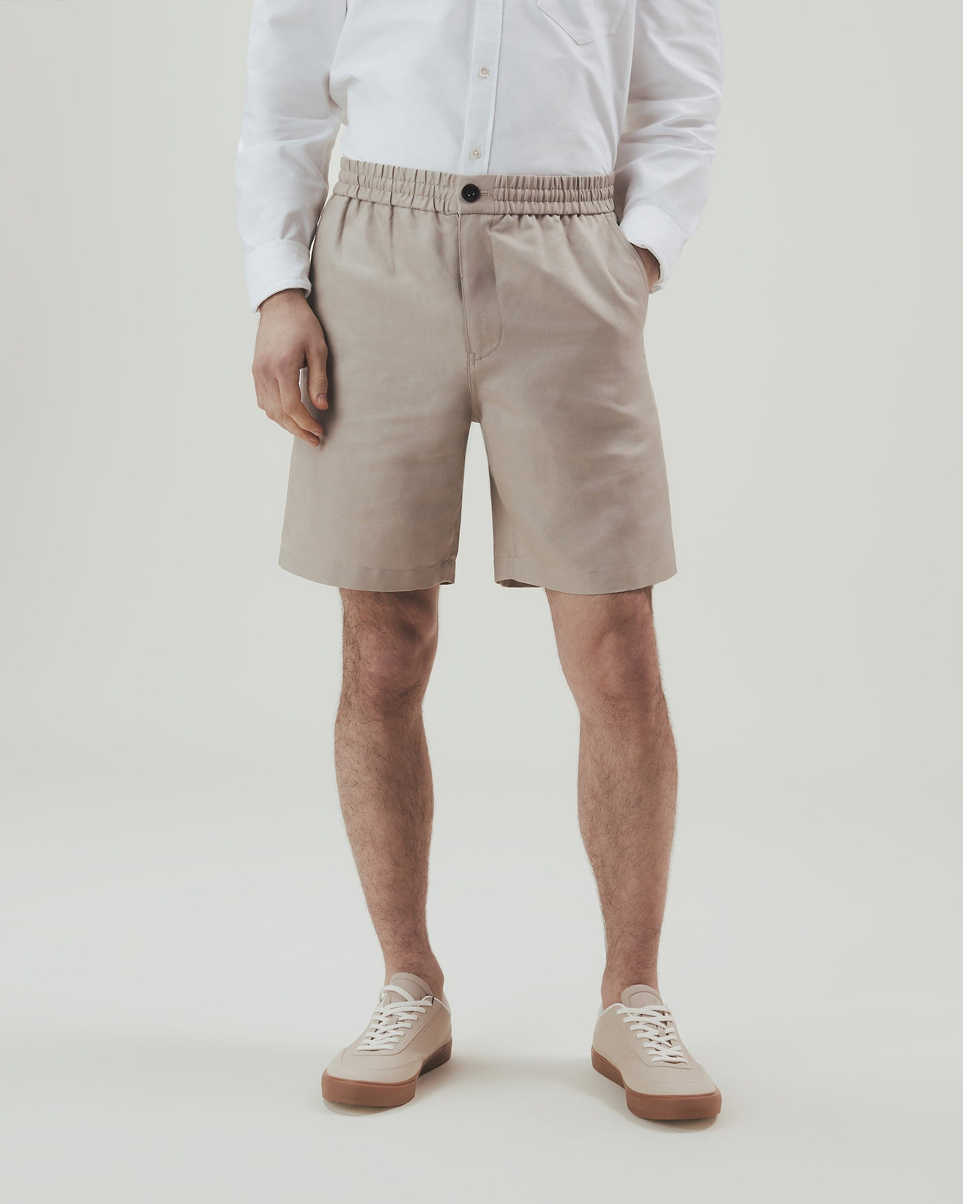 Men's French Linen Shorts - Stone