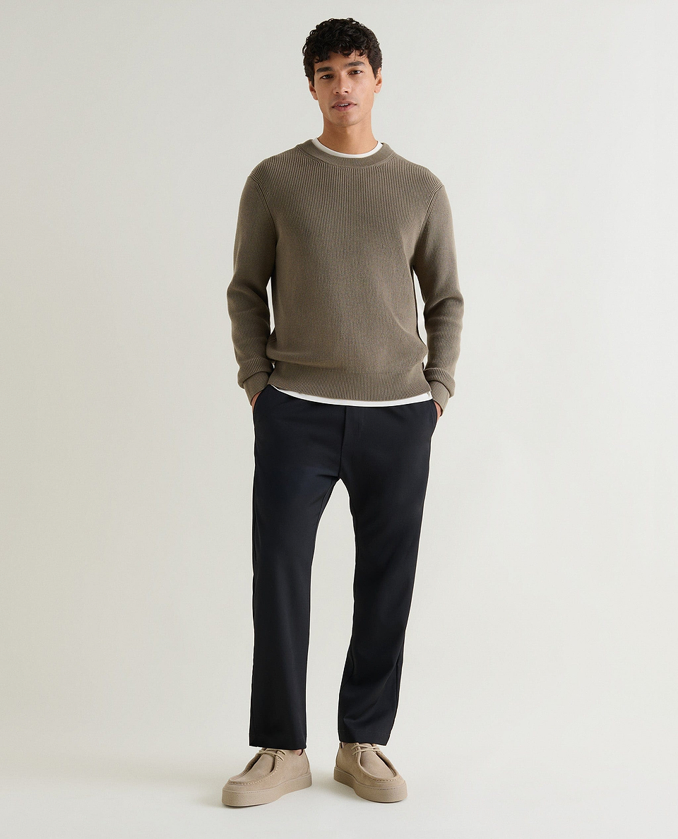 Men's Waffle Fisherman Crew Neck Jumper