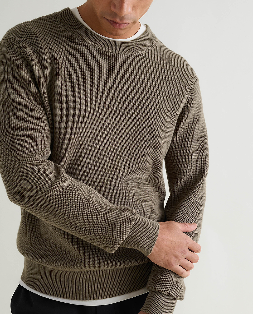 Men's Waffle Fisherman Crew Neck Jumper