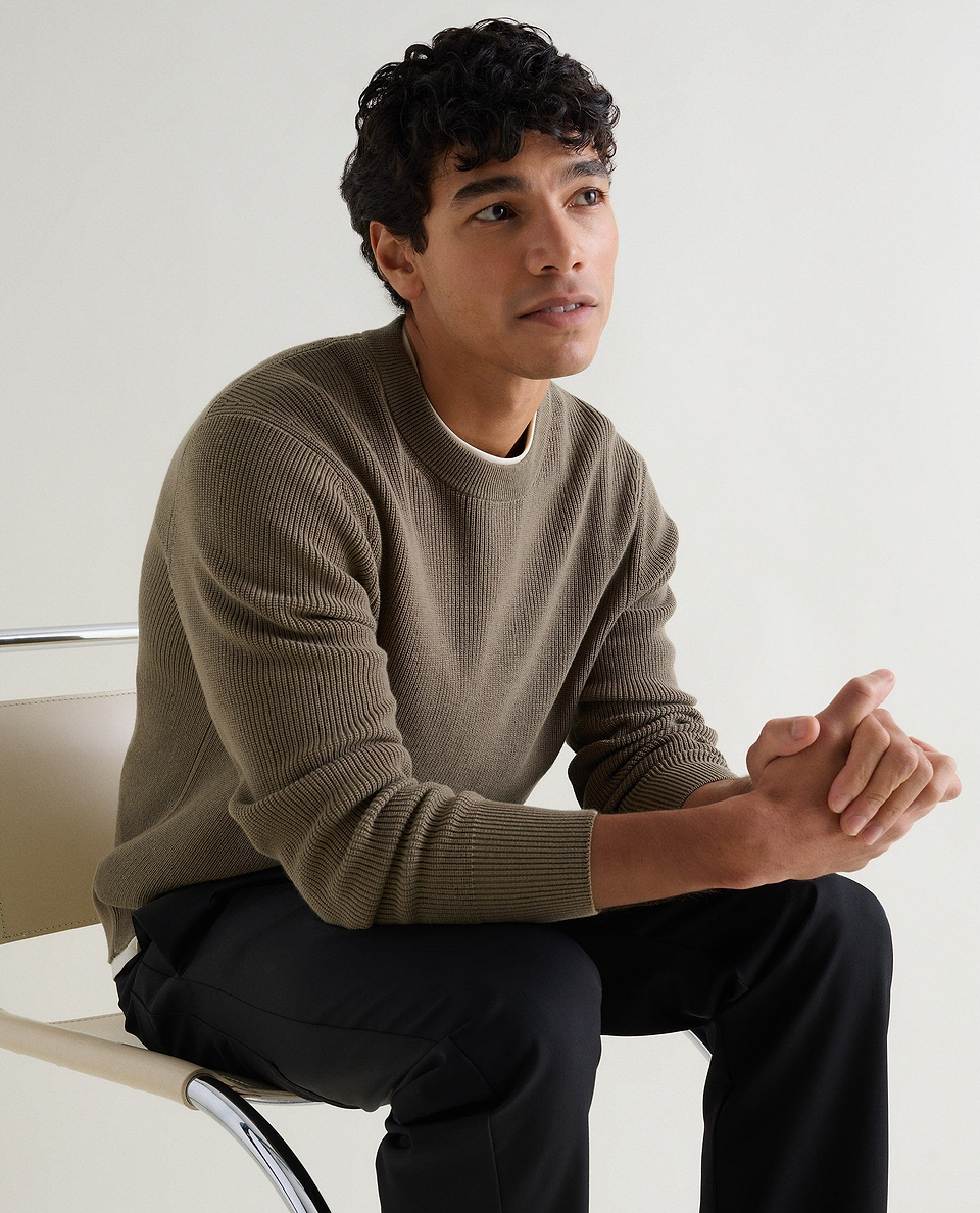 Men's Waffle Fisherman Crew Neck Jumper